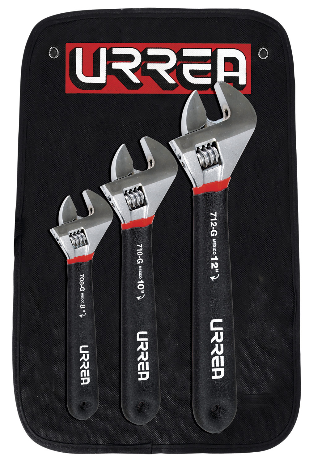 Juego de 3 llaves ajustable rubber grip Urrea