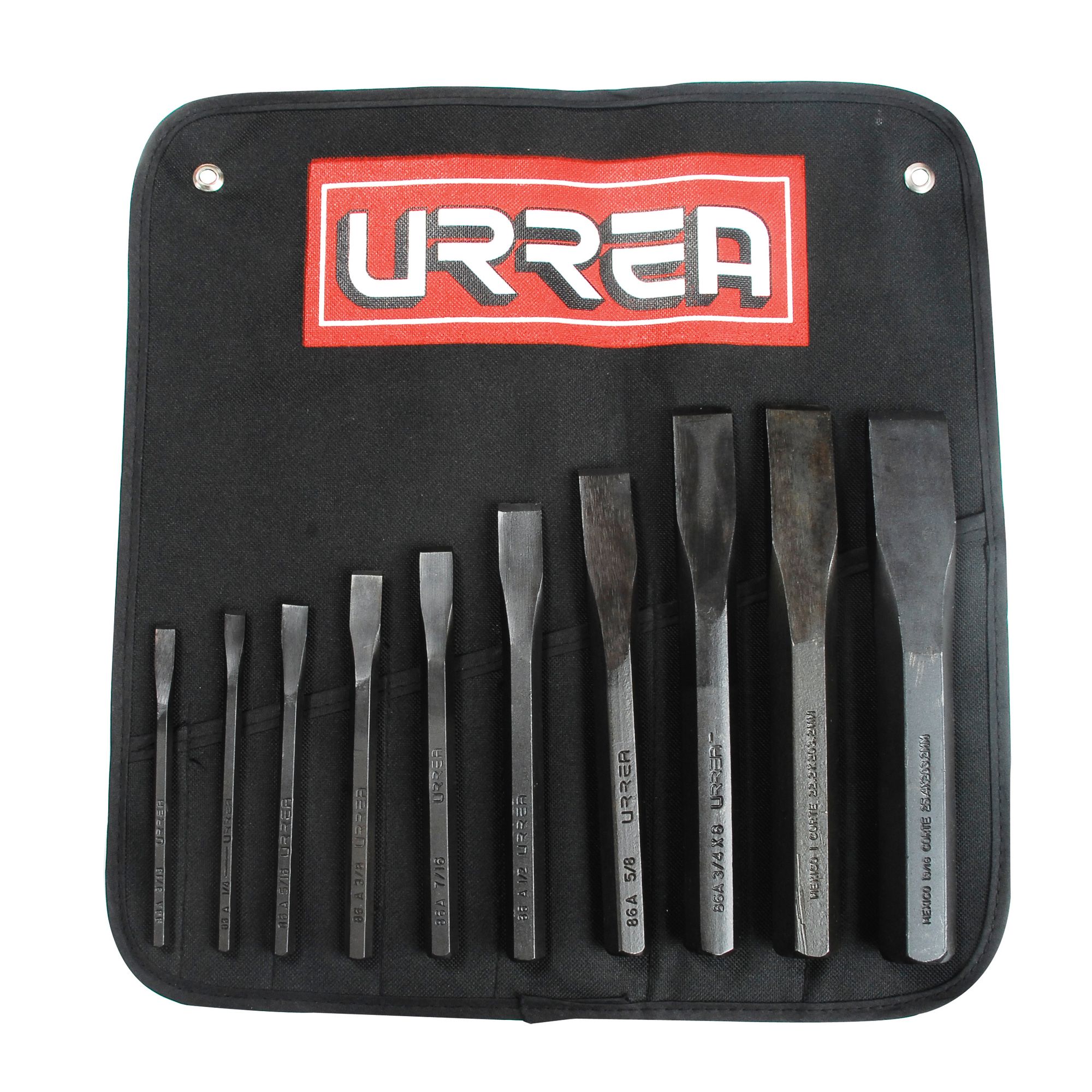 Juego de 10 cinceles 1/4 in-1 in Urrea