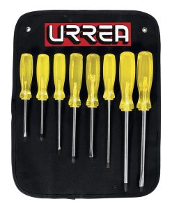 Juego de 8 destornilladores ámbar combinado Urrea