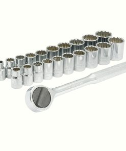Surtek Juego 21 dados y accesorios combinados 3/8 in en rack