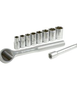 Surtek Juego de 10 dados y accesorios métricos 1/4 in