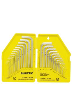 Surtek Juego combinado 30 llaves hexagonales  inL in en estuche