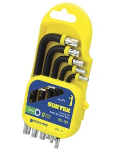 Juego de 9 llaves hexagonales Torx® rack Surtek