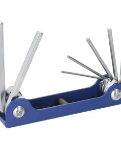 Juego de llaves hexagonales ti po navajas métricas 1.5 a 6 mm estuche metálico, 7 pz