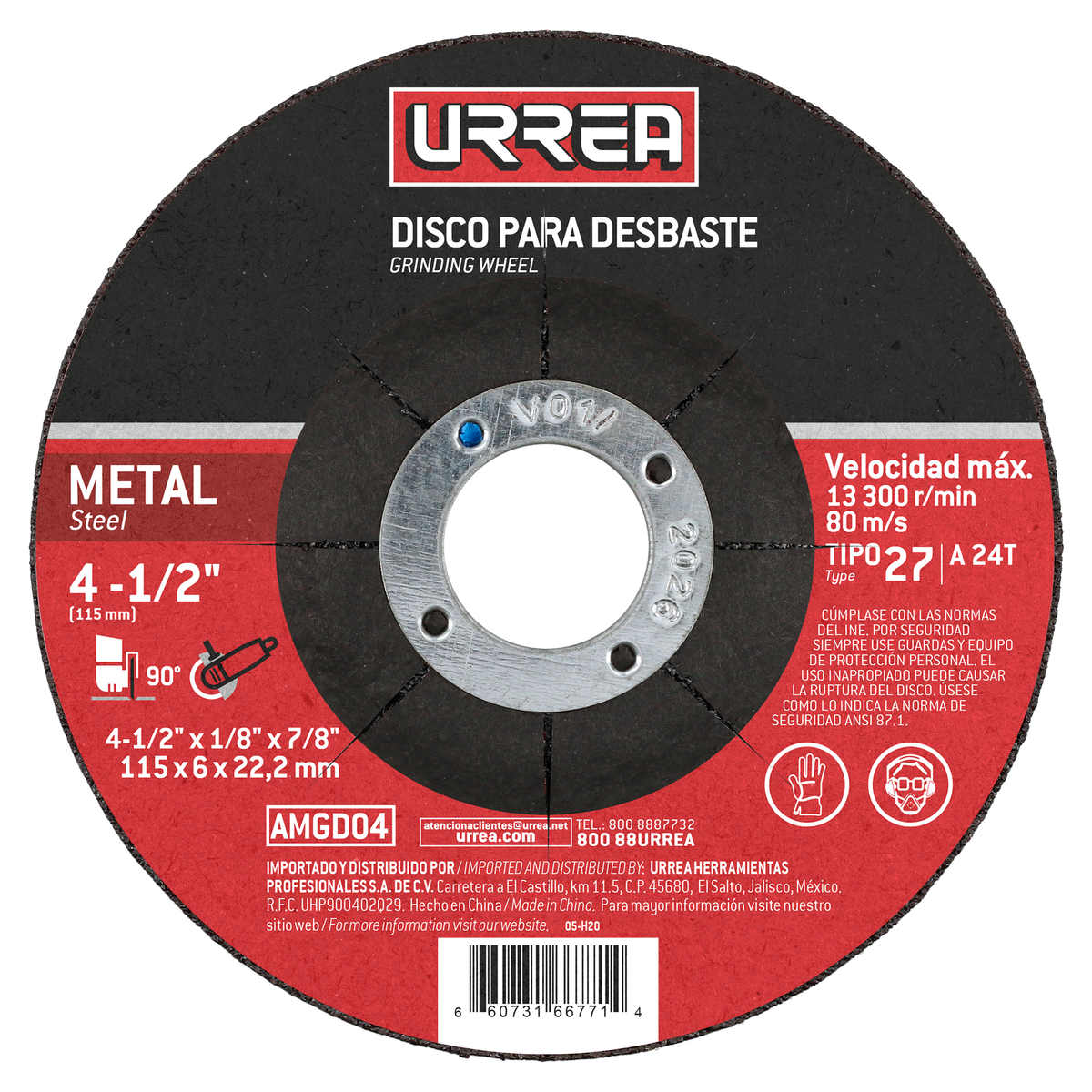 Disco t/27 metal4-1/2x1/4 ingral Urrea