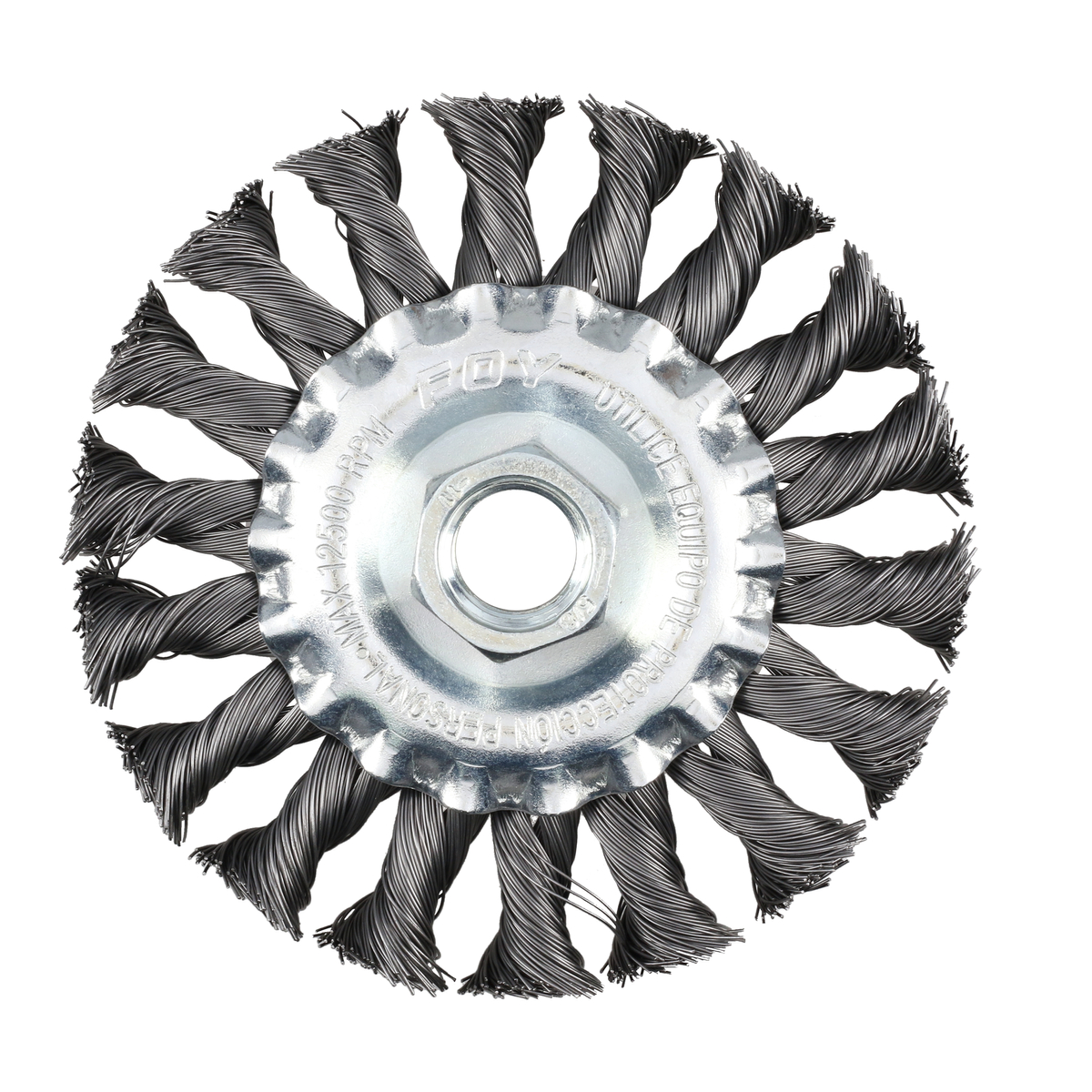 Carda circular trenzada alambr e delgado 4 in x 0.35 con rosca M14