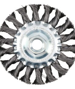 Carda circular trenzada alambr e grueso 4 in x 0.50 con rosca 5 /8 in