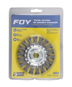 Carda circular trenzada alambr e grueso 4 in x 0.50 con rosca M 14