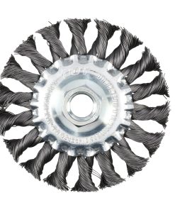 Carda circular trenzada alambr e grueso 6 in x 0.50 con rosca M 14