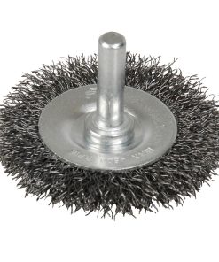Carda copa ondulada alambre fi no circular ondulada 2 in x 0.17 mm con zanco 1/4 in
