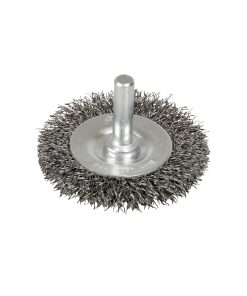 Carda circular ondulada alambr e delgado 3 in x 0.30 mm con zan co 1/4 in