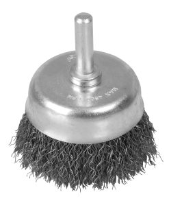 Carda copa ondulada alambre de lgado 3 in x 0.30 mm con zanco 1 /4 in