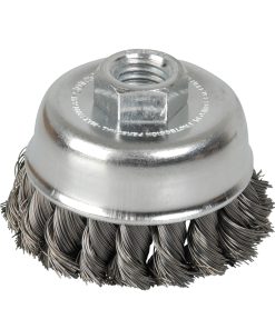 Carda copa trenzada alambre de lgado 5 in x 0.35 mm con rosca 5 /8 in
