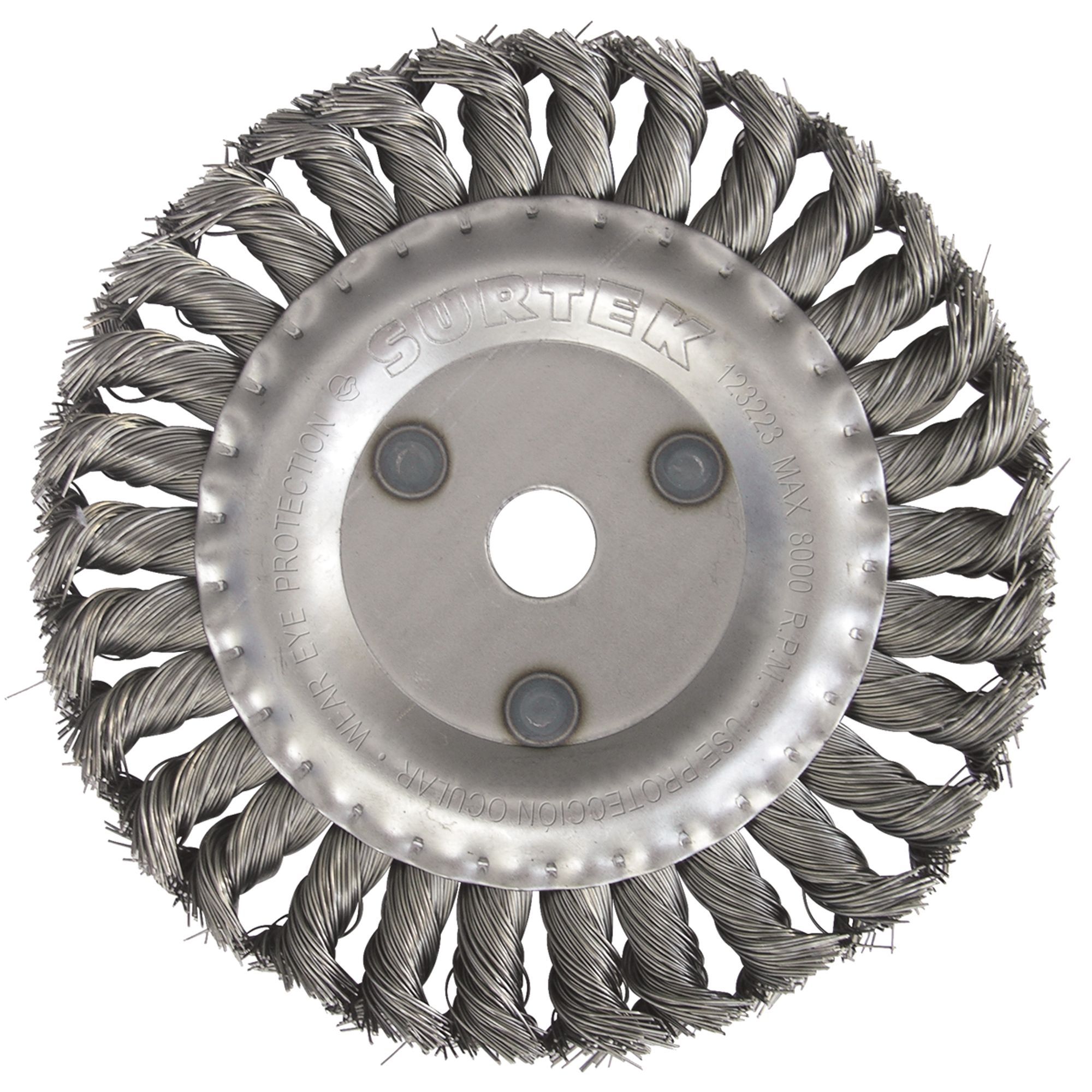 Carda circular trenzada alambr e delgado 4 in x 0.35 mm con ros ca M14