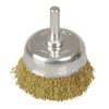 Carda copa ondulada alambre de lgado 2-3/4 in x 0.30 mm con zan co 1/4 in