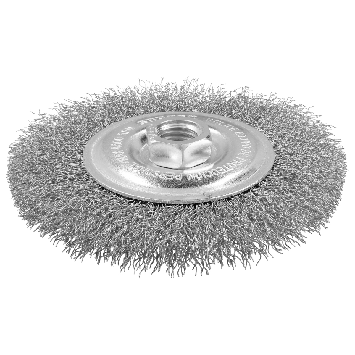 Carda circular ondulada alambr e delgado 6 in x 0.30 mm con ros ca 5/8 in