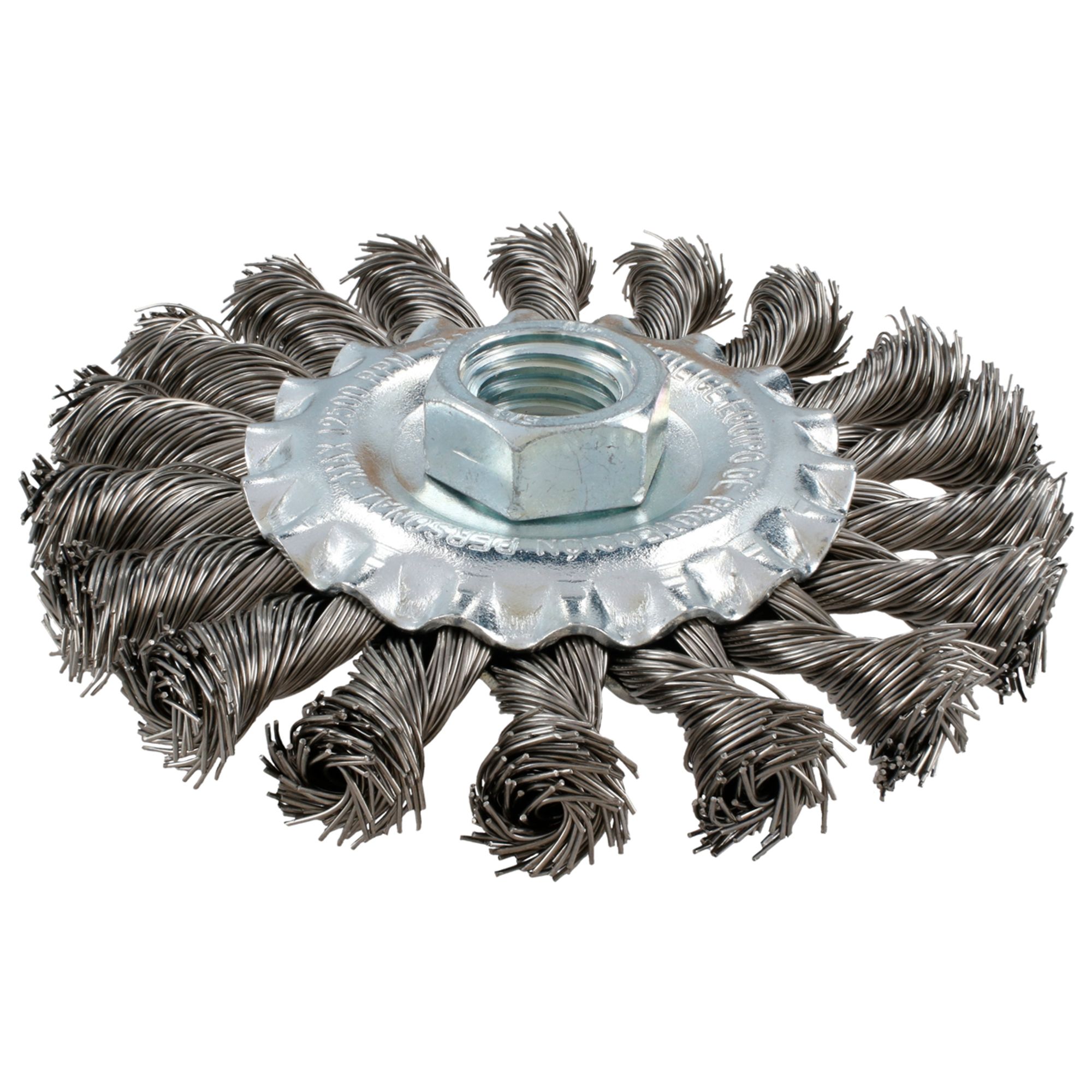 Carda circular ondulada alambr e grueso 4 in x 0.30 mm con rosc a M14