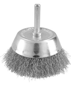 Carda copa ondulada alambre fi no 1/2 in x 0.20 mm con zanco 1/ 4 in