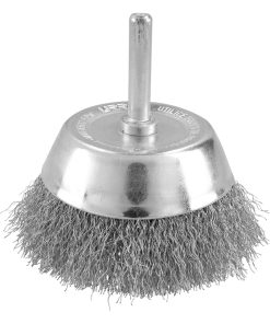 Carda copa ondulada alambre de lgado 1/2 in x 0.30 mm con zanco 1/4 in