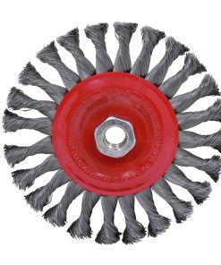 Carda circular trenzada alambr e delgado 4 in x 0.35 mm con ros ca M14