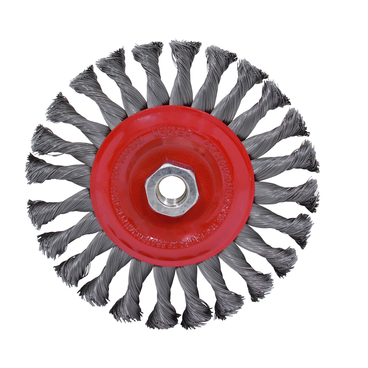 Carda circular trenzada alambr e grueso 7 in x 0.50 mm con rosc a 5/8 in