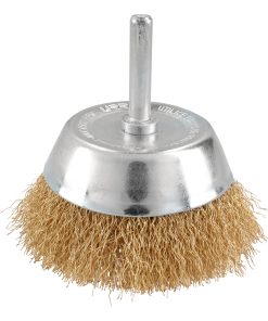 Carda copa ondulada alambre de lgado 2-3/4 in x 0.30 mm con zan co 1/4 in