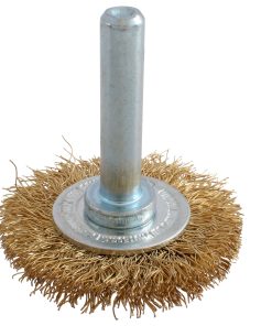 Carda circular ondulada alambr e fino 2 in x 0.17 mm con zanco 1/4 in