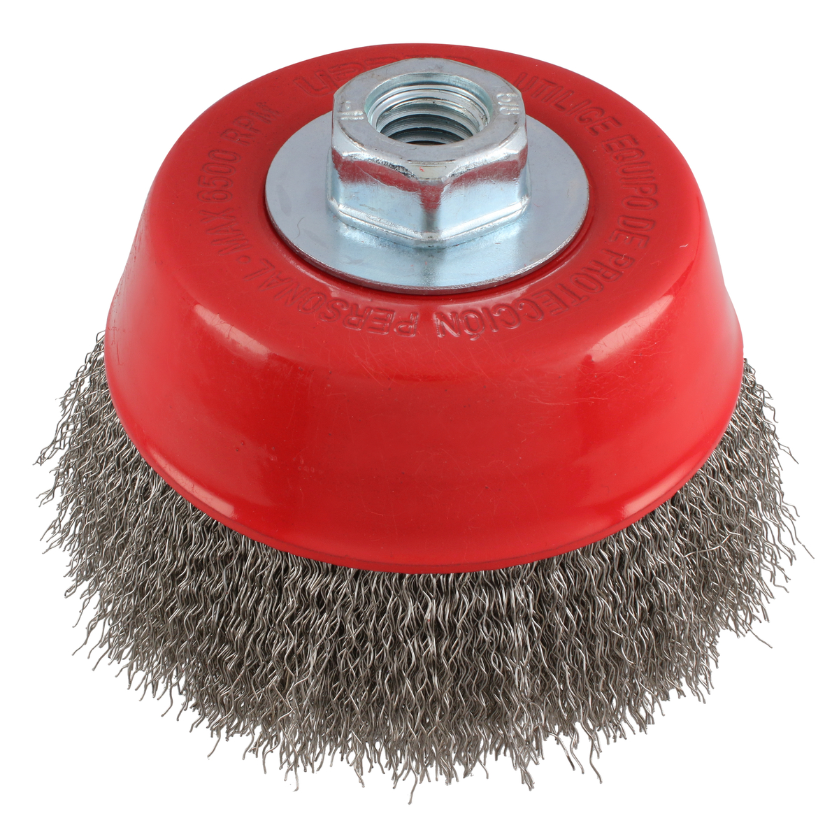 Carda copa ondulada alambre de lgado 5 in x 0.30 mm con rosca M 14