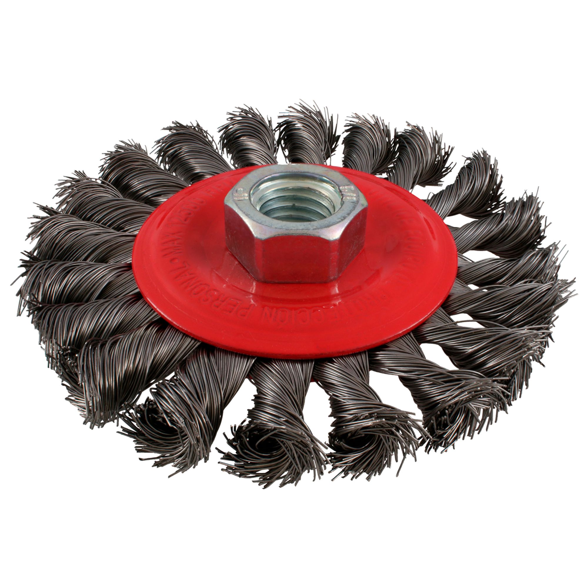 Carda circular trenzada alambr e delgado 4 in x 0.35 mm con ros ca M14