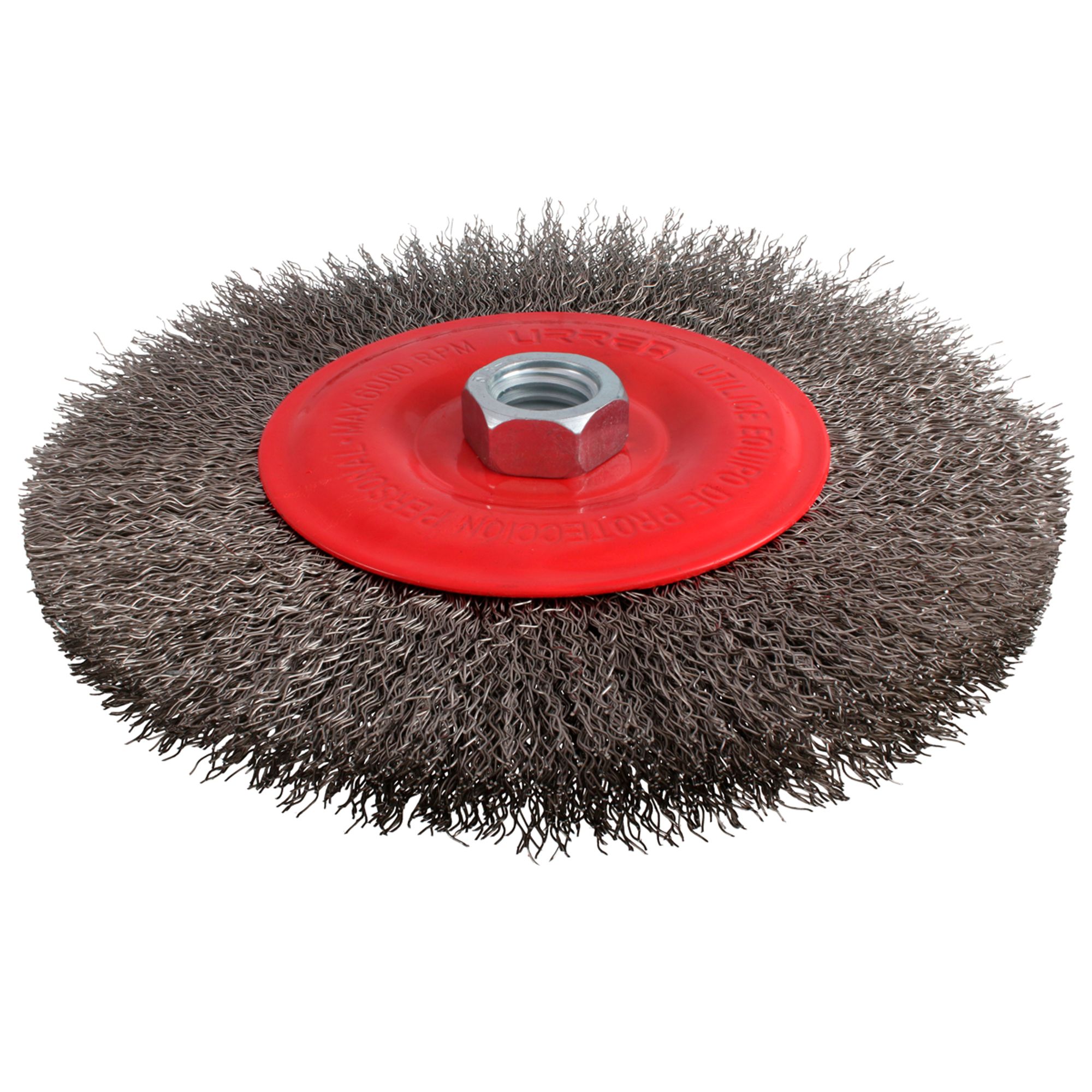Carda circular ondulada alambr e delgado 6 in x 0.30 mm con ros ca 5/8 in