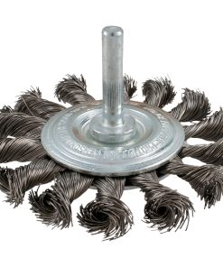 Carda circular trenzada alambr e delgado 3 in x 0.35 mm con zan co 1/4 in