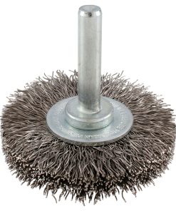Carda circular ondulada alambr e delgado 2 in x 0.30 mm con zan co 1/4 in