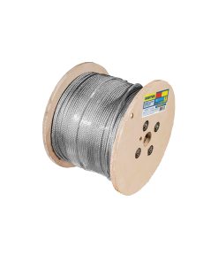 Cable de acero con guardacabo recubrimiento PVC negro 7 x 19 hilos,  3/32 in x 76