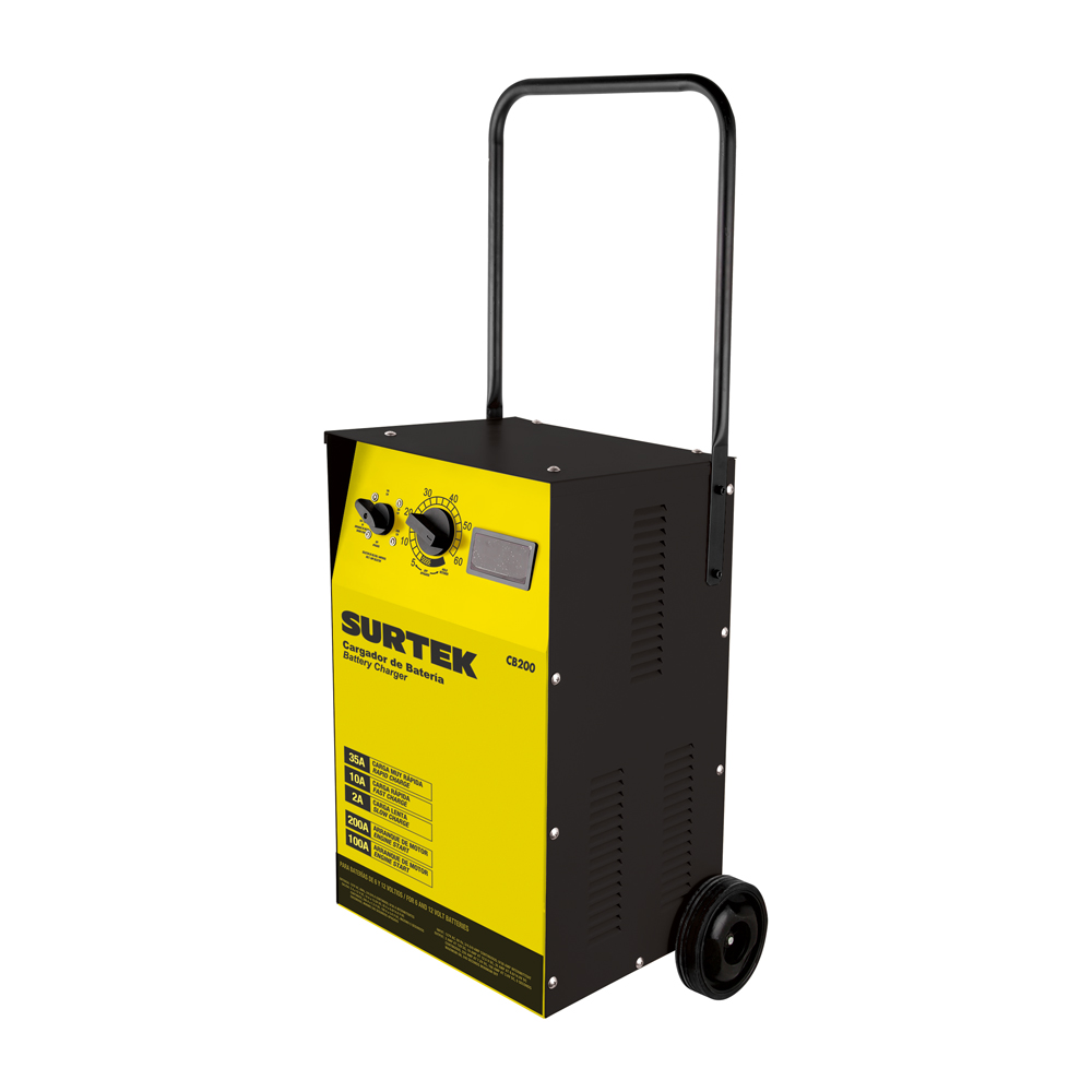 Cargador batería arrancador 200 de 127 V, frec 60 Hz Surtek