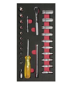 Juego dados y acc. 1/4 in-SAE cortos & largos 26 pzs Urrea