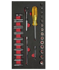 Juego dados y acc 1/4 in Métricos cortos & largos 28 pzs Urrea