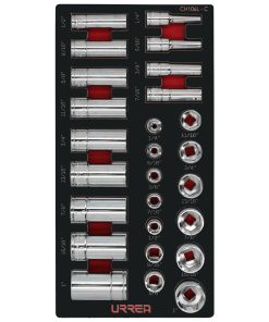 Juegos dados cuadro 3/8 in - SAE cortos & largos 26 pzs Urrea