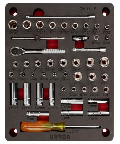 Juego de 48 dados y accesorios combinado cuadro 1/4 in Urrea