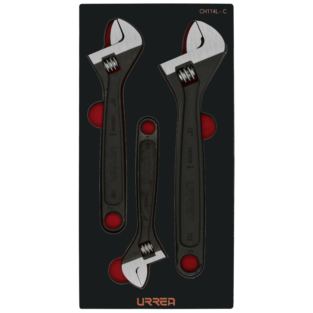 Juego de 3 llaves ajustables black Urrea