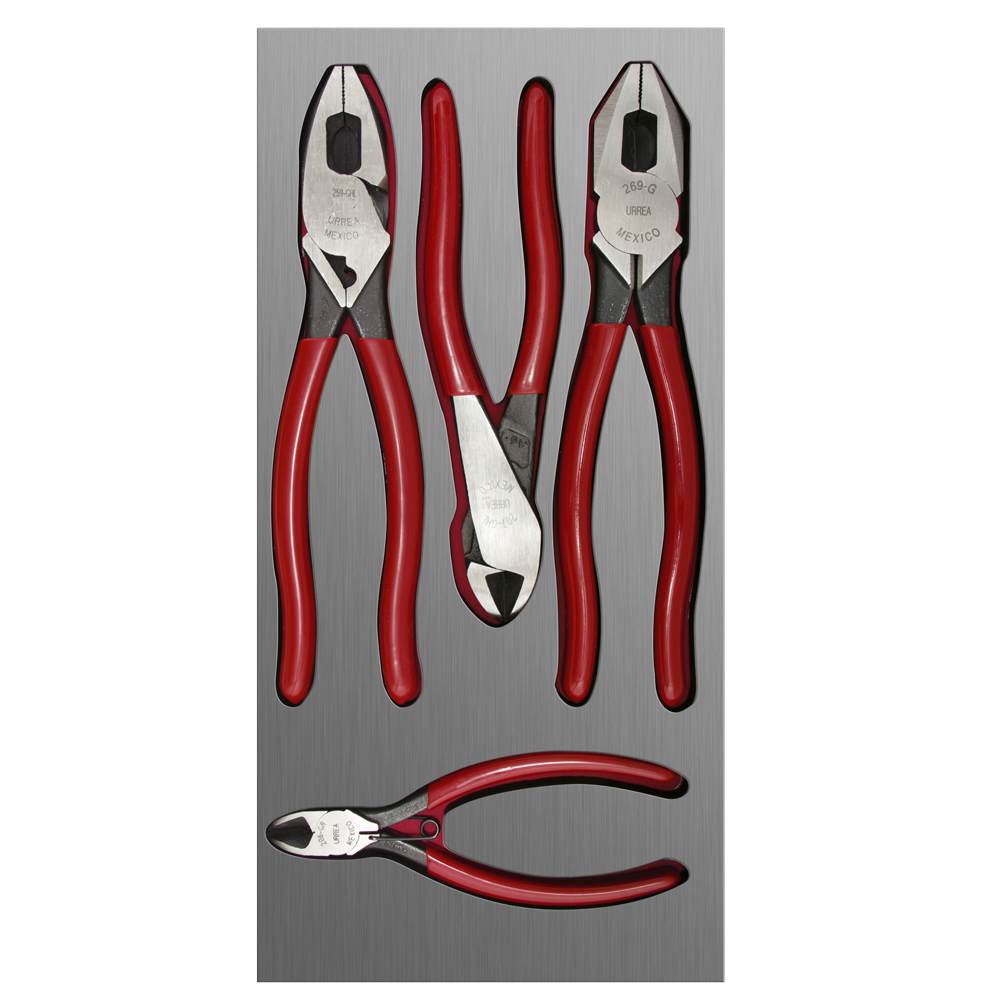 Juego de pinzas para electrici sta 4 piezas, charola CH126L-C