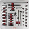 Jgo dados y accesorios inch 35pzas 3/8 módulo laminado Urrea.