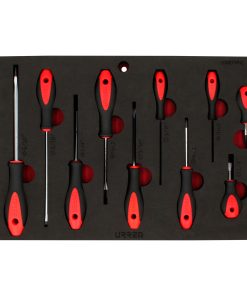 Juego de destornilladores con mango bimaterial combinados 10 piezas, CH271P-C