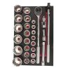 Juego de dados y acc. Cuadro 3/4 in - Métrico 27 pzs Urrea