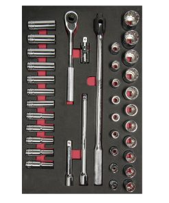 Juego dados y acc 1/2 in Metricos Cortos & Largos 37 pzs Urrea