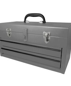 Caja portaherramientas metálic a color gris con 2 gavetas 18 in x 9 in x 11 in