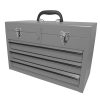 Caja portaherramientas metálic a color gris con 3 gavetas 11 in x 18 in x 9 in