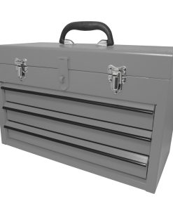 Caja portaherramientas metálic a color gris con 3 gavetas 11 in x 18 in x 9 in