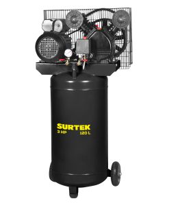 Compresor de aire eléctrico co n transmisión de banda vertica l 120L, 3HP, 120V