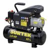 Compresor de aire horizontal con capacidad del tanque de 10 L, presión máxima de trabajo de 115 psi, caudal máximo de 150 L/min, voltaje de 120 V, frecuencia de 60 Hz y potencia de 1.5 HP Surtek