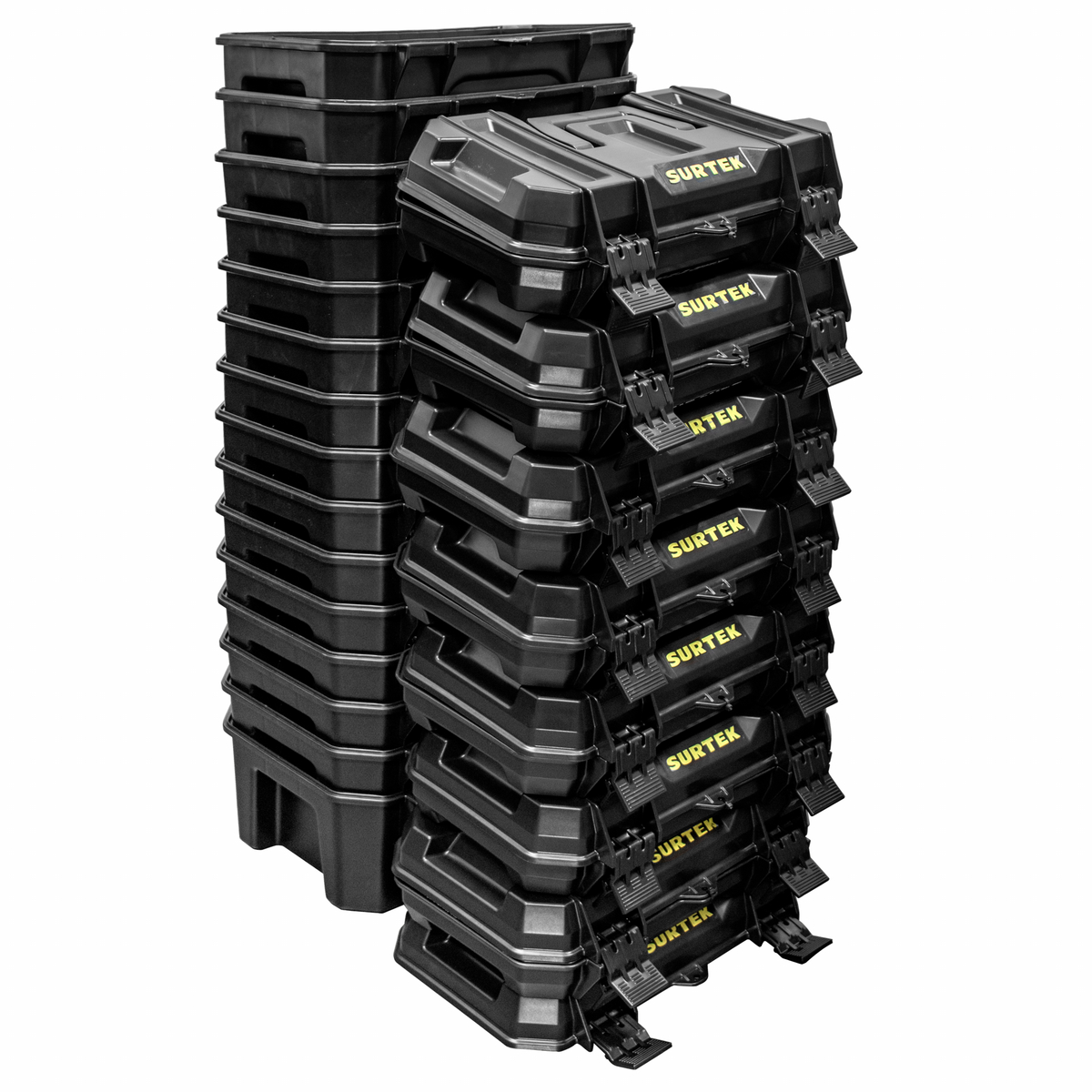 Juego de cajas portaherramient as plásticas con broches plást icos 19 in x 10 in, 15 piezas